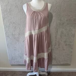 Anthropologie Maeve Women's Sleeveless Flowy Mixed Material Dress S Pale Purple‎
